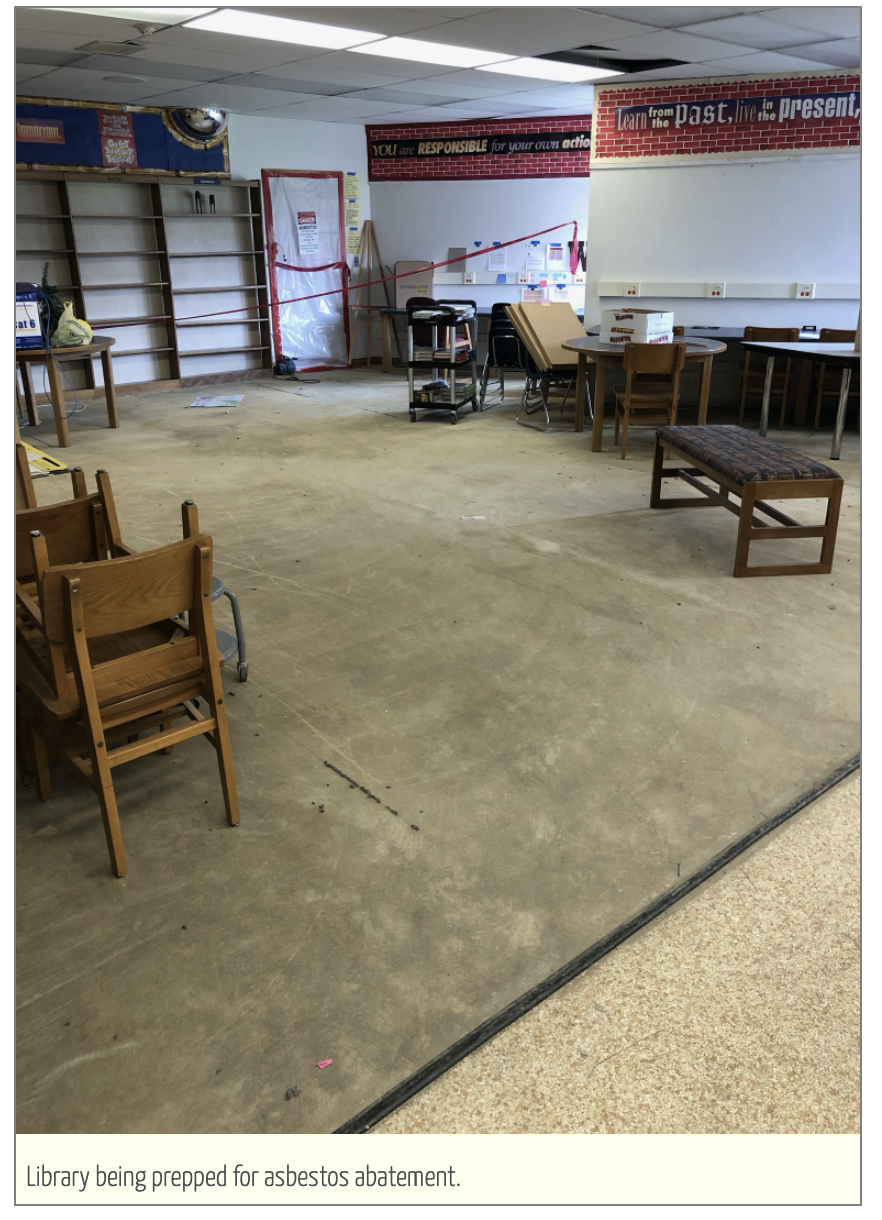 Library being prepped for asbestos abatement